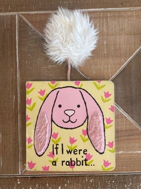 If I were a Rabbit: A Baby Touch and Feel Board Book by Jellycat, Tulip Pink